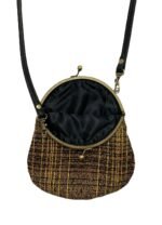 Black + Golden Cotton Handbag - with black lining