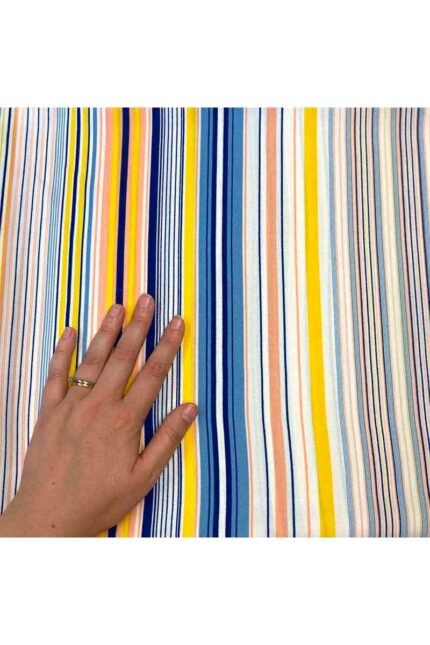 Fabric Ref 3871 - Stripe Crepe Viscose Mix