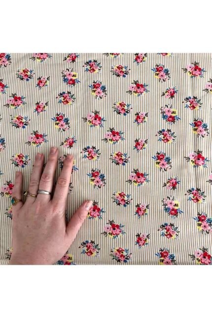 Fabric Ref 401 - Stripe floral Cotton