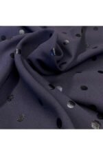 Fabric Ref 4264 - Navy Spot Crepe Viscose Mix