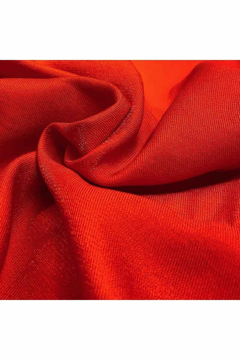 Fabric Ref 4402 - Red With Sparkle Viscose Mix