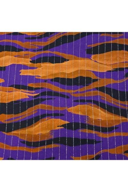 Fabric Ref 4403 - Abstract Viscose With Lamé Stripe