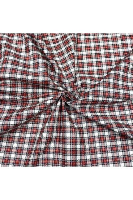 Fabric Ref 4461 - Check Seersucker Cotton Mix