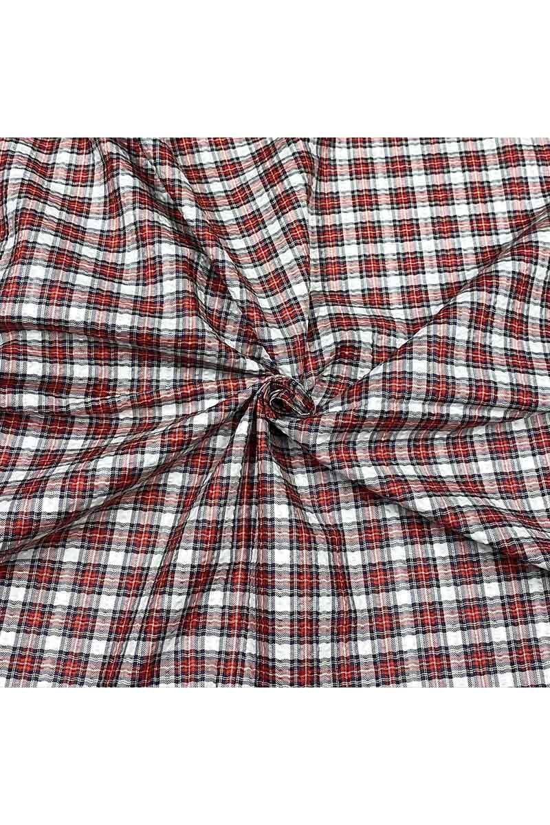 Fabric Ref 4461 - Check Seersucker Cotton Mix