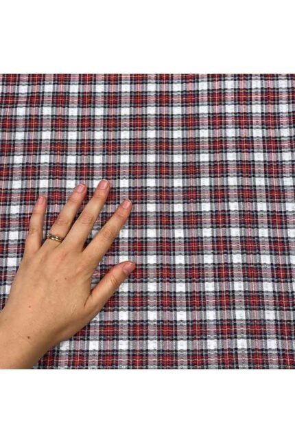 Fabric Ref 4461 - Check Seersucker Cotton Mix