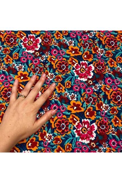 Fabric Ref 4473 - Floral Viscose Mix