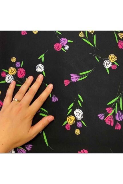 Fabric Ref 4837 - Floral Crepe Satin