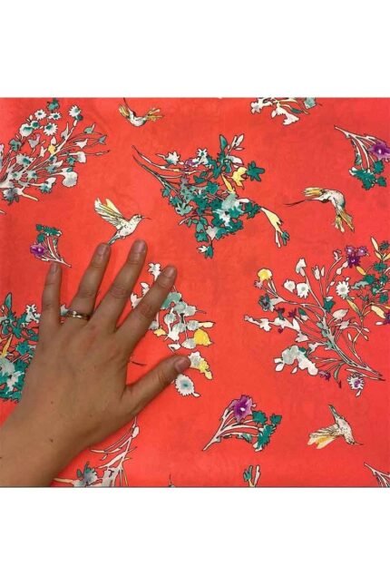 Fabric Ref 4918 - Birds Crepe Satin