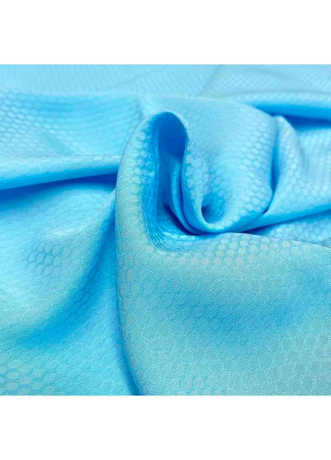 Fabric Ref 5100 - Blue Textured Crepe Viscose