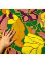 Fabric Ref 5163 - Abstract Floral Satin Mix