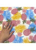 Fabric Ref 5322 - Pink Pineapple Viscose Mix