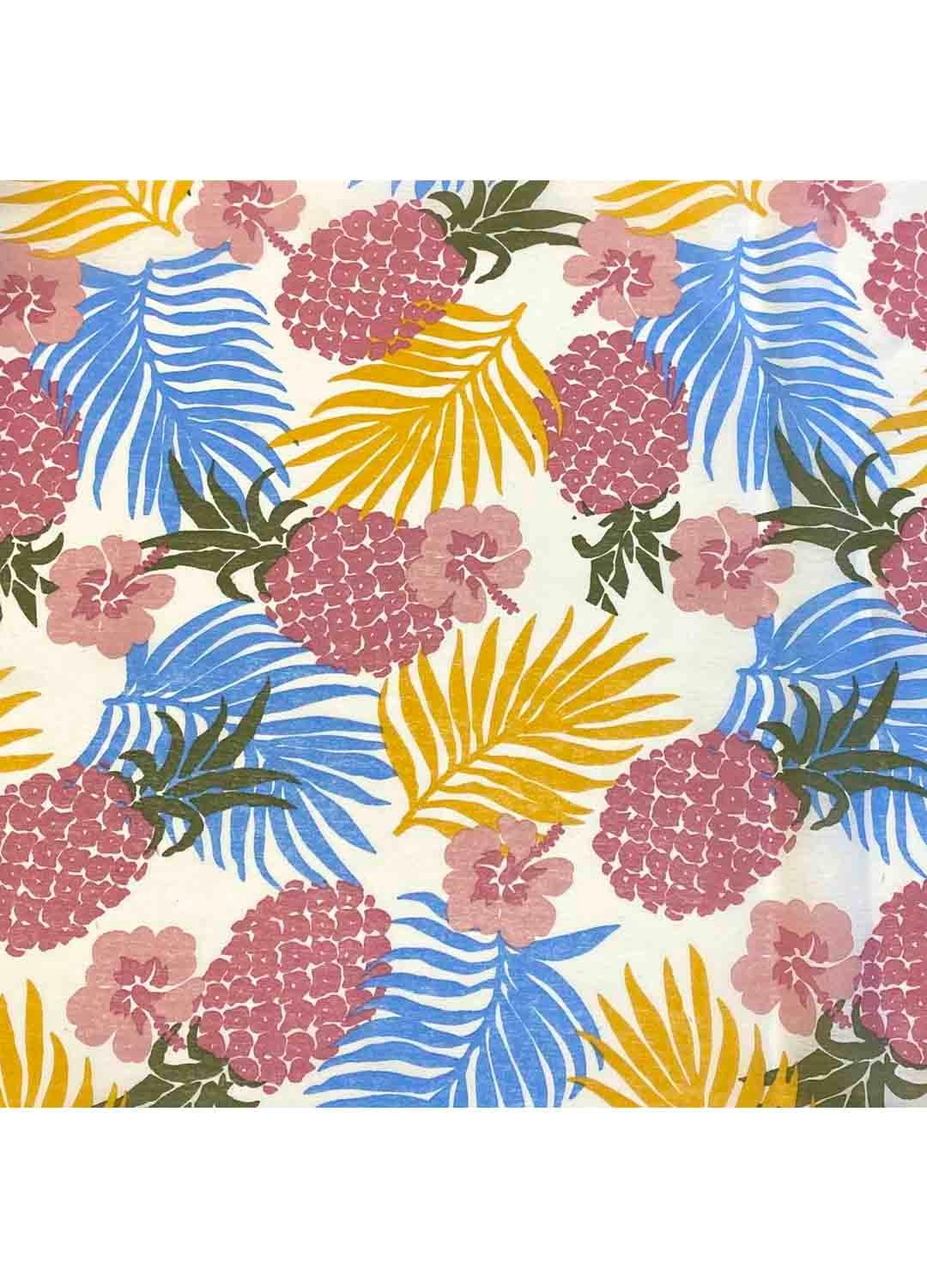Fabric Ref 5322 - Pink Pineapple Viscose Mix