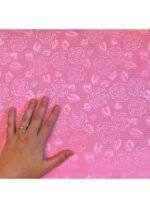 Fabric Ref 5486 - Pink Floral Cotton Brocade