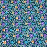 Fabric Ref 5586 - Teal Floral Crepe Satin