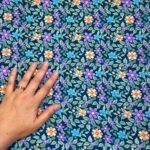 Fabric Ref 5586 - Teal Floral Crepe Satin