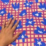 Fabric Ref 5628 - Floral And Check Cotton