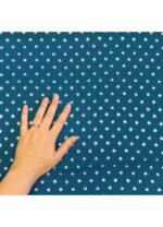 Fabric Ref 5852 - Teal Spot Crepe Synthetic Mix