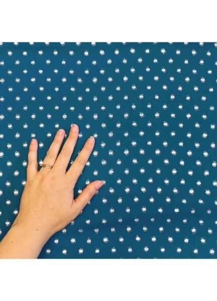 Fabric Ref 5852 - Teal Spot Crepe Synthetic Mix