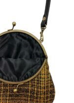 Black + Golden Cotton Handbag - with black lining