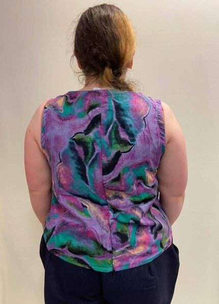 Purple Swirl Crop top- ref 25 - Resale item - Approx UK 18-20