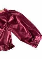 Berry velvet crop top - ref 218 - Resale item - Approx UK 12-14