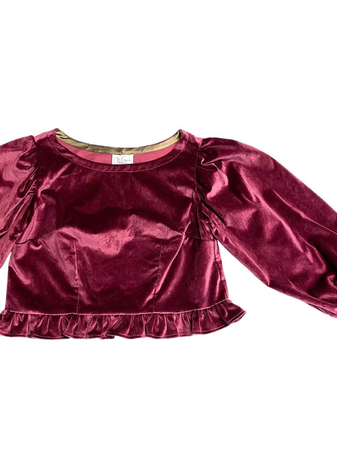 Berry velvet crop top - ref 218 - Resale item - Approx UK 12-14 1 Berry velvet crop top - ref 218 - Resale item - Approx UK 12-14