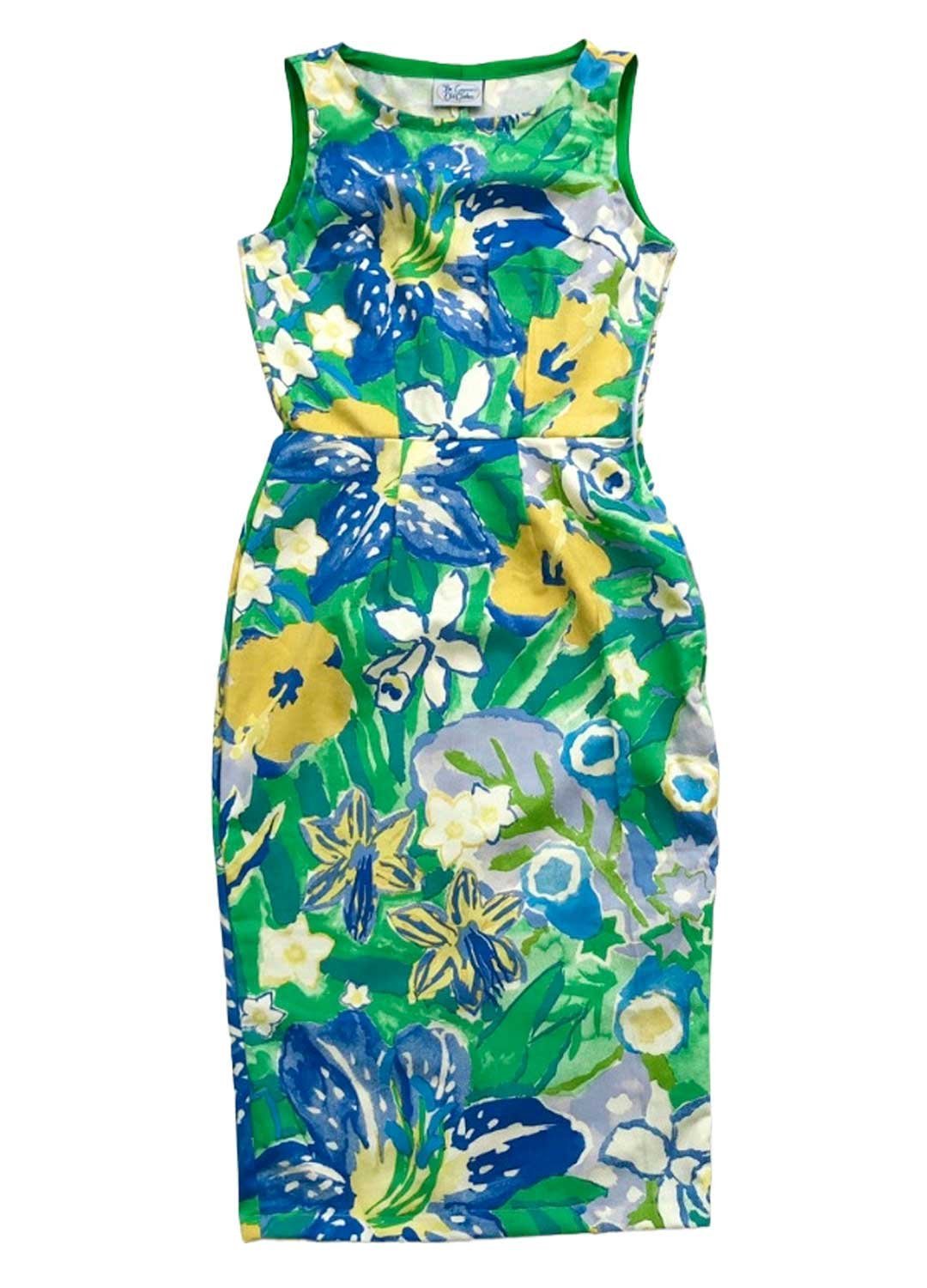 Floral cotton pencil dress- ref 257 - Resale item - Approx 10-12 1 Floral cotton pencil dress- ref 257 - Resale item - Approx 10-12