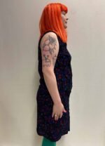 Black Floral Dress- ref 39 - Resale item - Approx 12-14