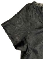 Black Floral Satin Tee - ref 237 - Resale item - Approx 6-8