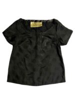 Black Floral Satin Tee - ref 237 - Resale item - Approx 6-8