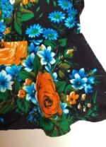 Black Floral Peplum Crop top- ref 65 - Resale item - Approx 10-12