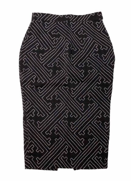Geometric Monocrome Brocade Pencil Skirt – ref 251 – Resale item – Approx UK 10-12