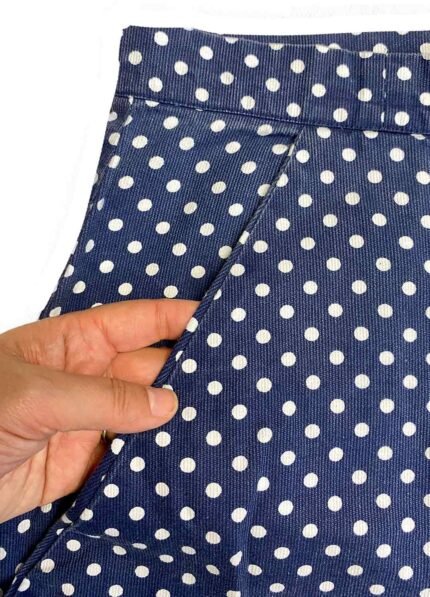 Blue spot textured cotton Culottes - ref 223 - Resale item - Approx 10-12