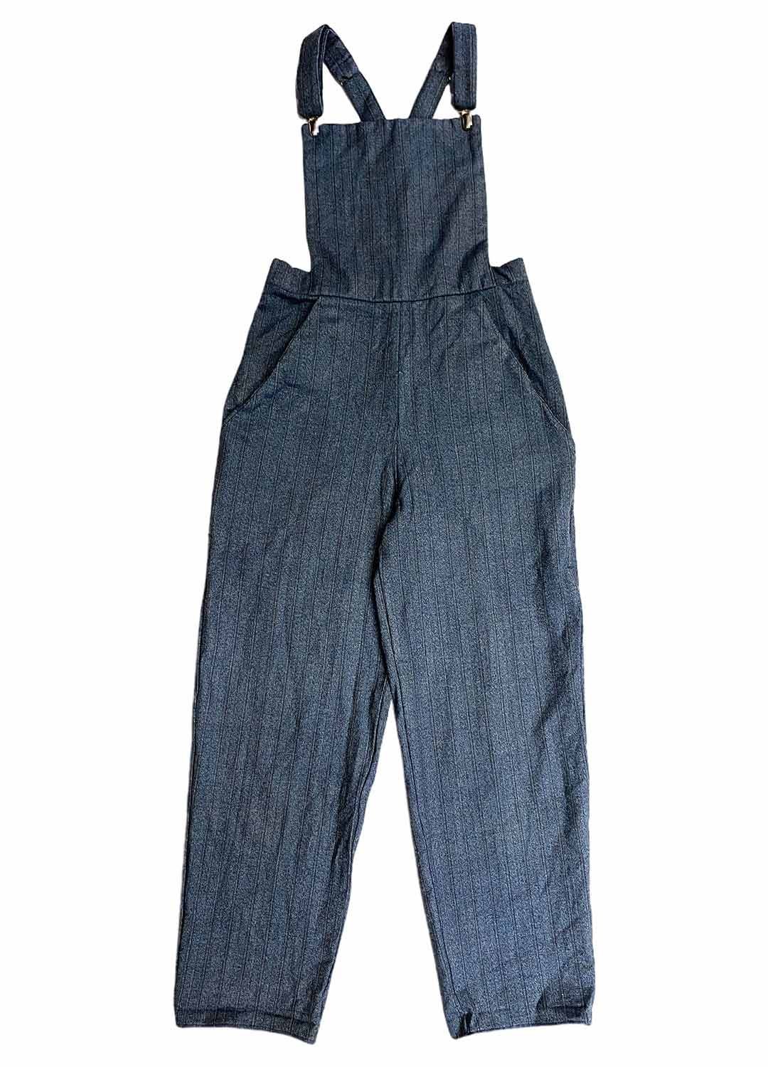 Blue Stripe Dungarees - ref 222 - Resale item - Approx 12-14 1 Blue Stripe Dungarees - ref 222 - Resale item - Approx 12-14