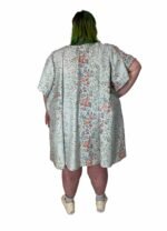Blue vintage floral trapeze dress - ref 116 - Resale item - UK 30-32