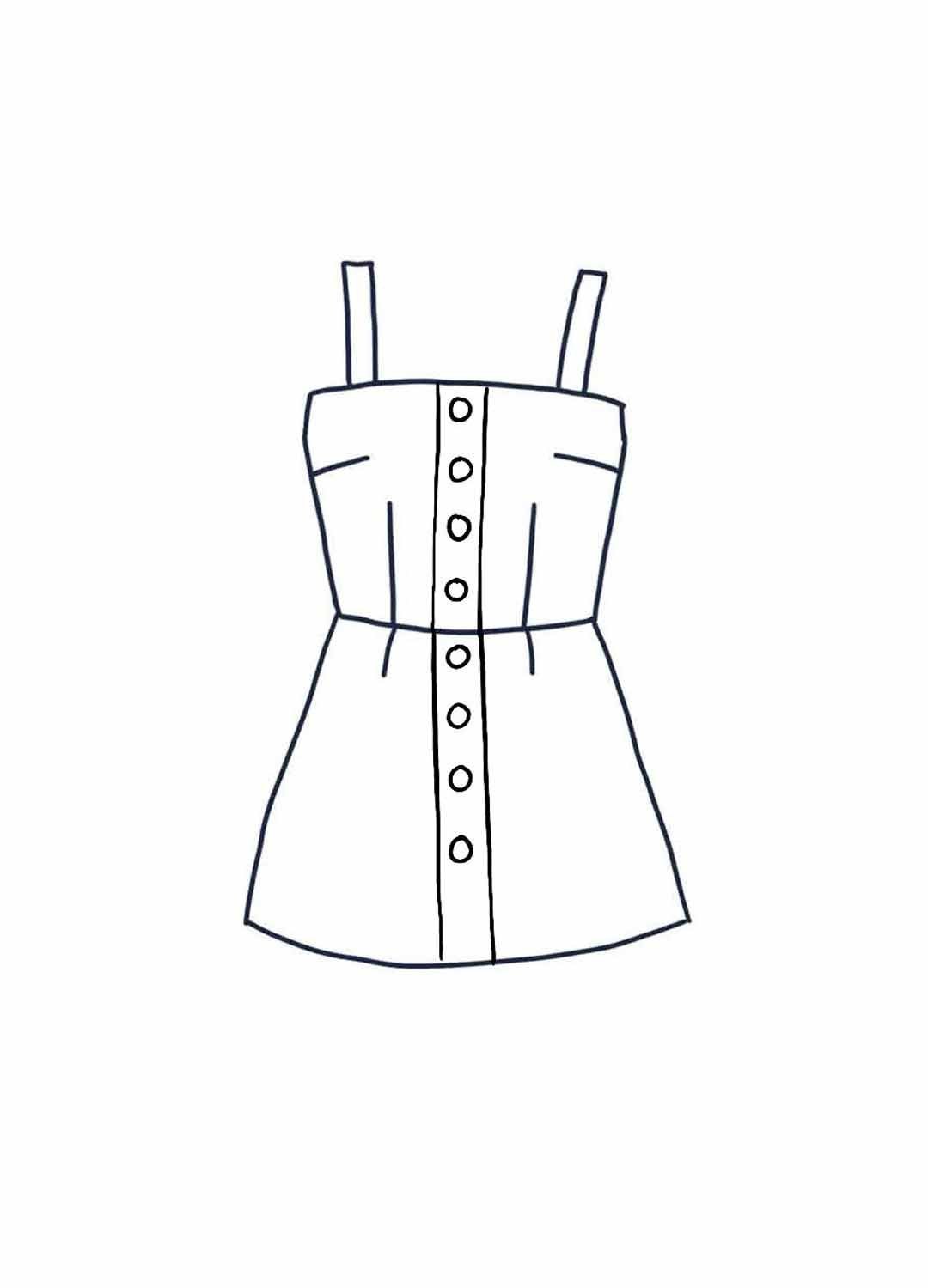 Design your own: A-Line Button-up Strap Dress