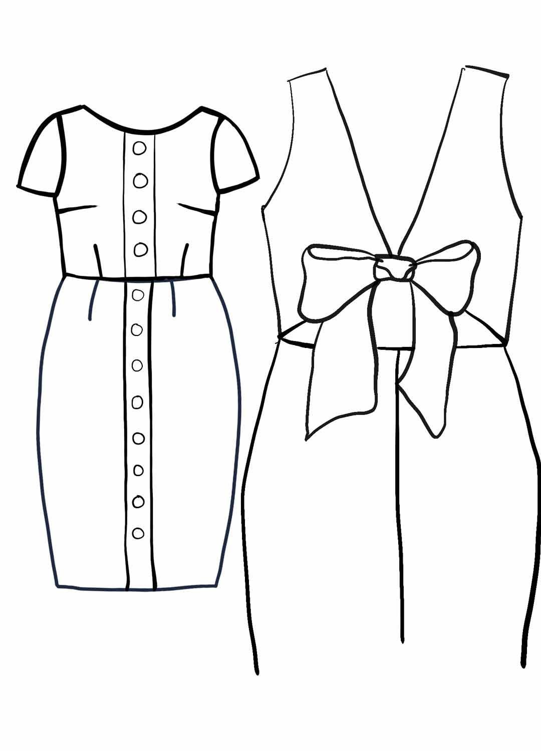 Design your own: Button-up Back-Bow Pencil Dress