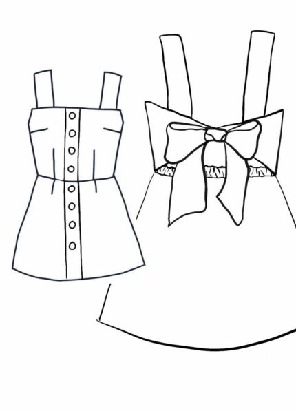 Design your own: A-Line Button-up Back-Bow Strap Dress