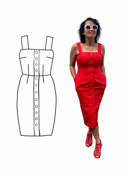 Design your own: Pencil Button-up Strap Dress