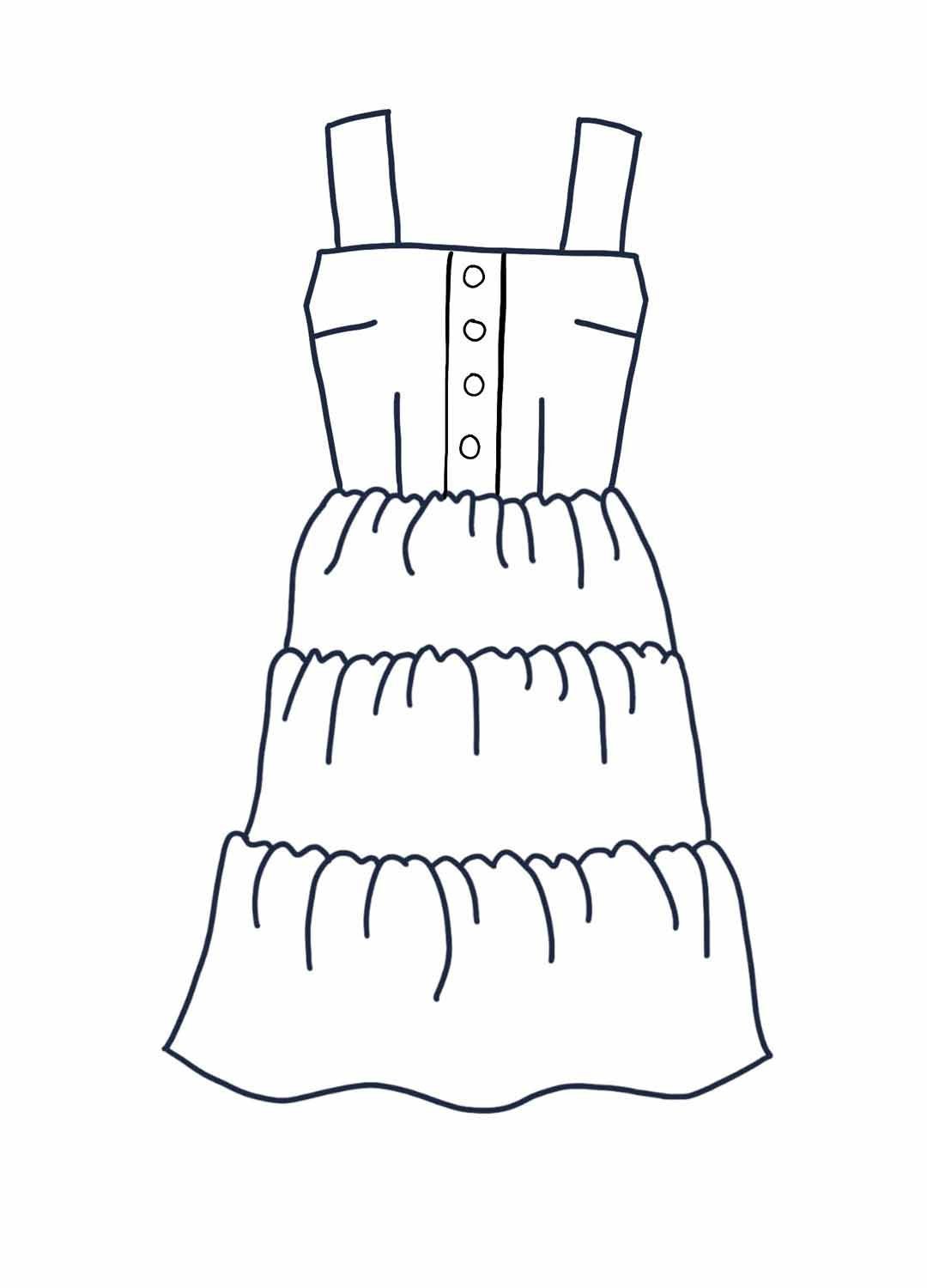 Design your own: Tiered Button-up Strap Dress