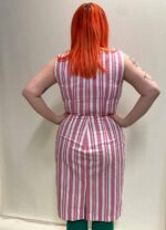 Pink Stipe Pencil Dress- ref 79 - Resale item - Approx 12-14
