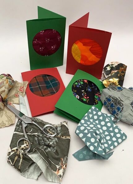 Fabric Scrap Card Making Kit - 10 Cards - Green
