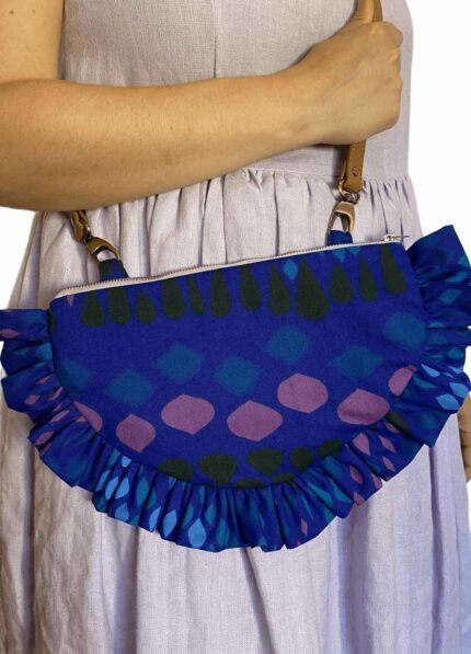 Design your own frilly half moon pouch