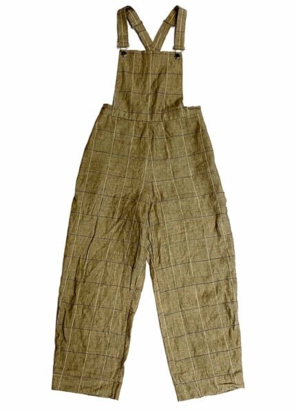 Brown Check Dungarees - ref 216 - Resale item - Approx 12-14