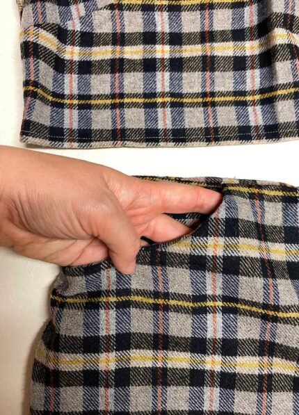 Grey Check Trouser Two Piece- ref 93 - Resale item - Approx UK 10-12