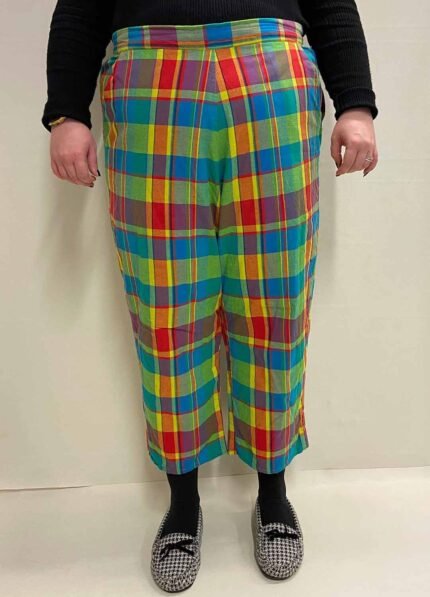 Rainbow Check Trousers- ref 23 - Resale item - Approx 18-20