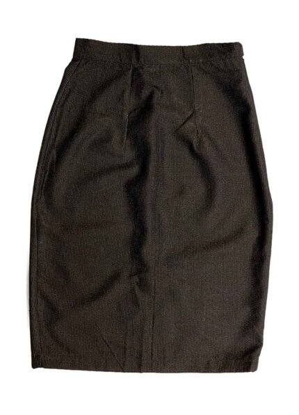 Dark Brown Pinstripe Wool Pencil Skirt – ref 235 – Resale item – Approx UK 10-12