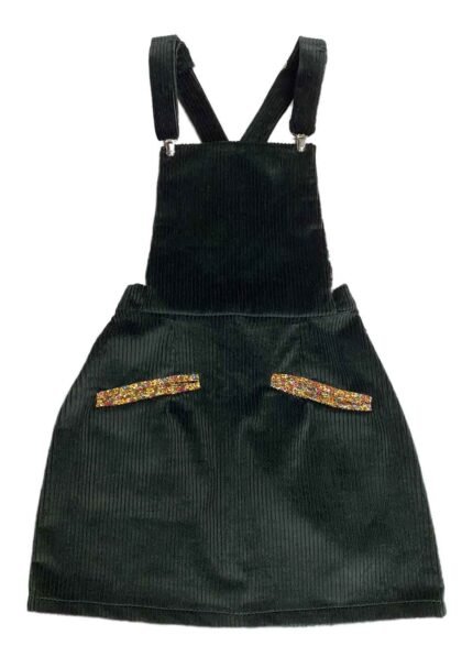 Dark green corduroy cotton dungaree-mini - ref 214 - Resale item - Approx UK 12-14