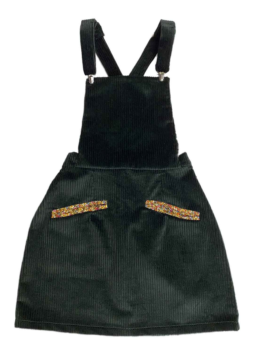 Dark green corduroy cotton dungaree-mini - ref 214 - Resale item - Approx UK 12-14 1 Dark green corduroy cotton dungaree-mini - ref 214 - Resale item - Approx UK 12-14