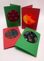 Fabric Scrap Card Making Kit - 5 Cards - Red